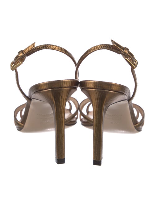 Tom Ford Embossed Leather Animal Print Slingback Sandals