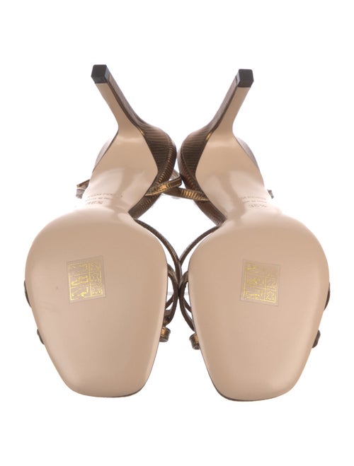 Tom Ford Embossed Leather Animal Print Slingback Sandals