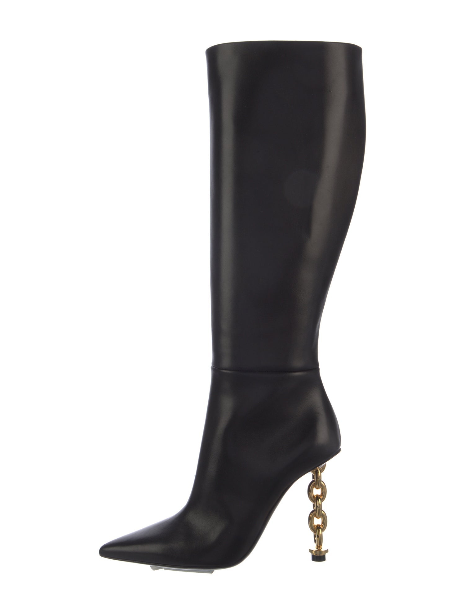 Tom Ford Leather Chain-Link Accents Boots