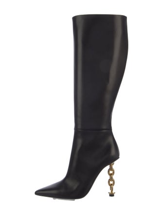 Tom Ford Leather Chain-Link Accents Boots