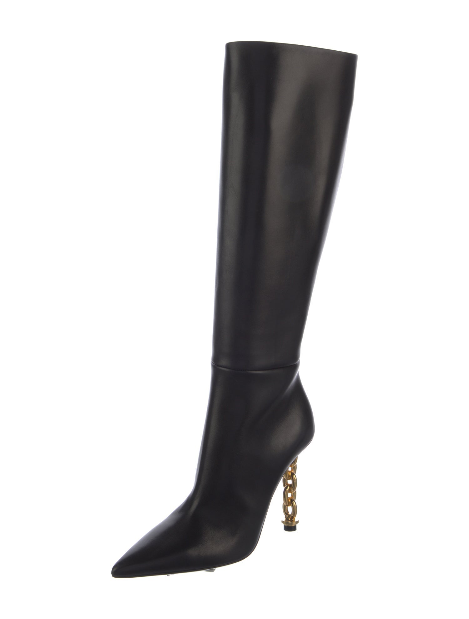 Tom Ford Leather Chain-Link Accents Boots