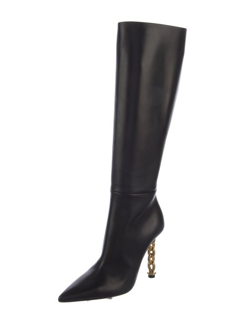 Tom Ford Leather Chain-Link Accents Boots
