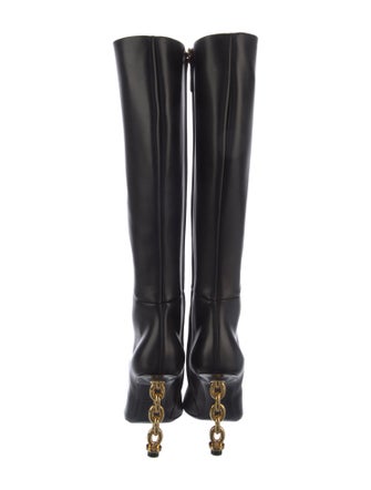 Tom Ford Leather Chain-Link Accents Boots