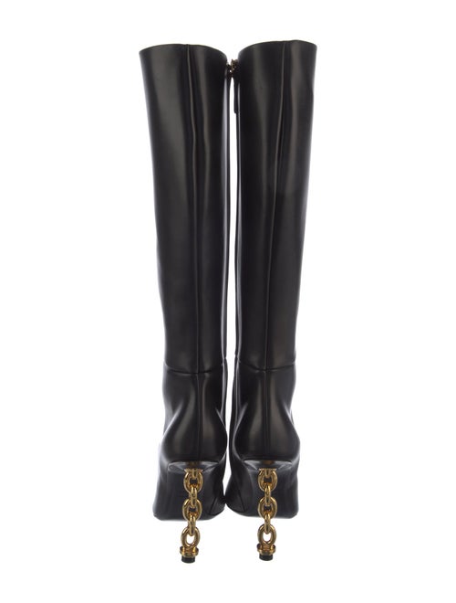 Tom Ford Leather Chain-Link Accents Boots