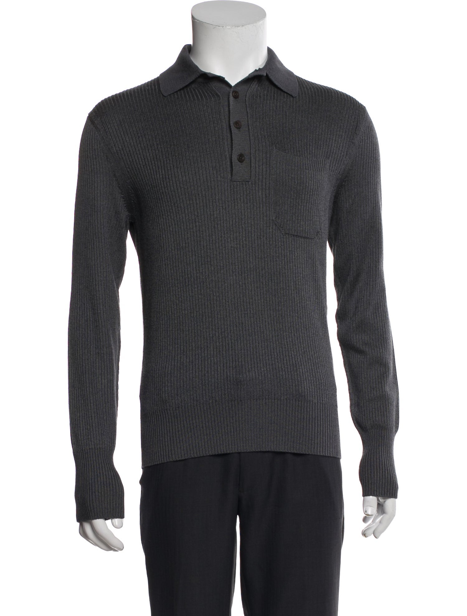 Tom Ford Collar Long Sleeve Polo Sweater w/ Tags