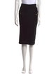 Tom Ford Leather Trim Embellishment Knee-Length Skirt
