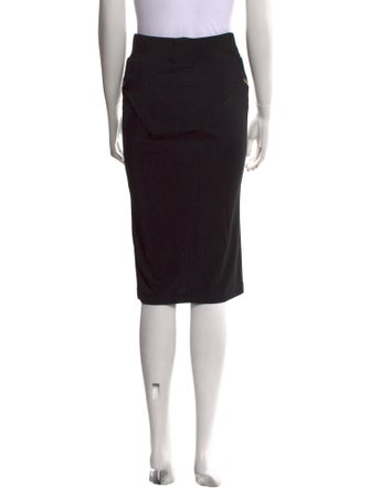Tom Ford Leather Trim Embellishment Knee-Length Skirt