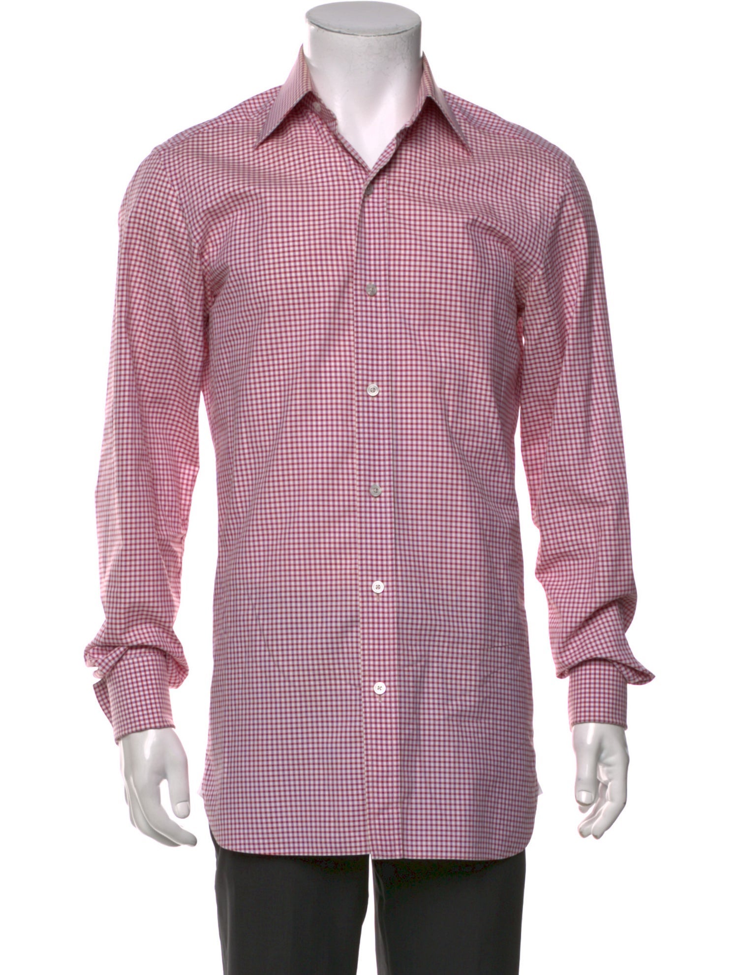 Tom Ford Plaid Print Long Sleeve Dress Shirt