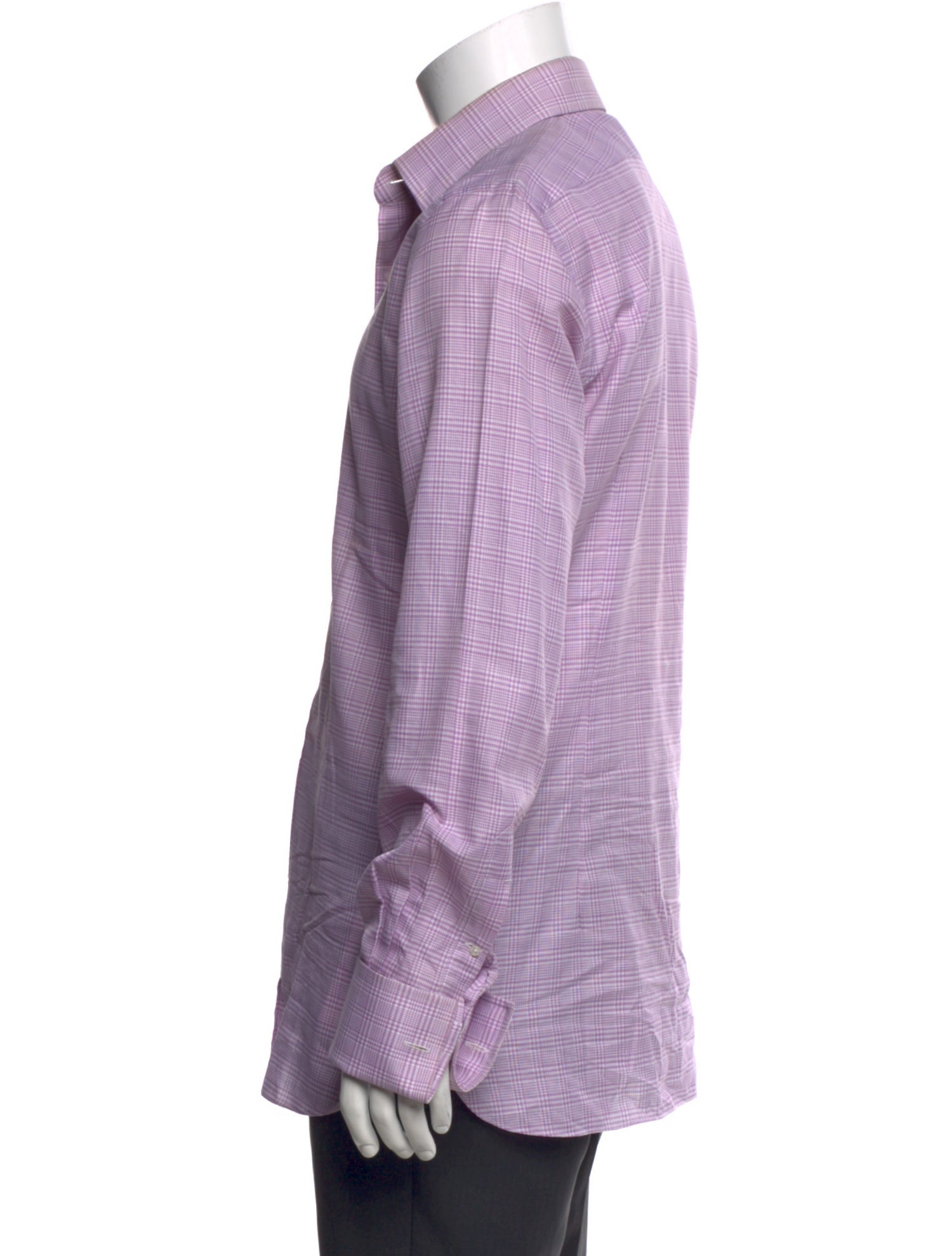 Tom Ford Plaid Print Long Sleeve Dress Shirt