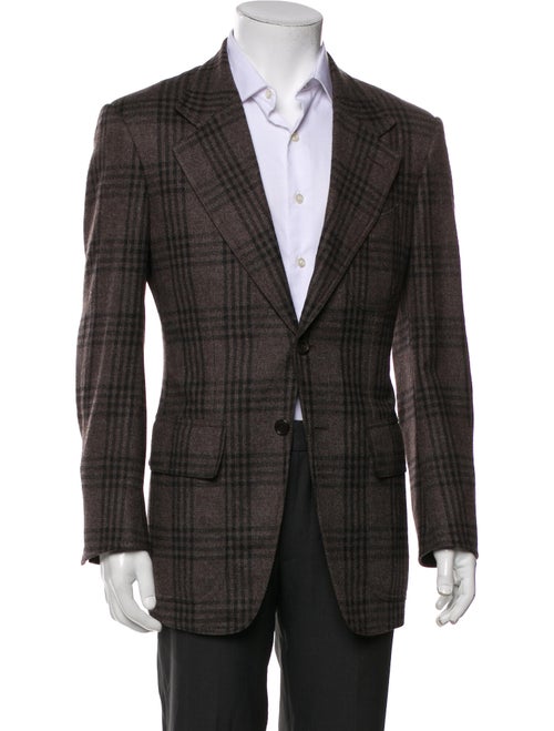 Tom Ford Wool Plaid Print Blazer