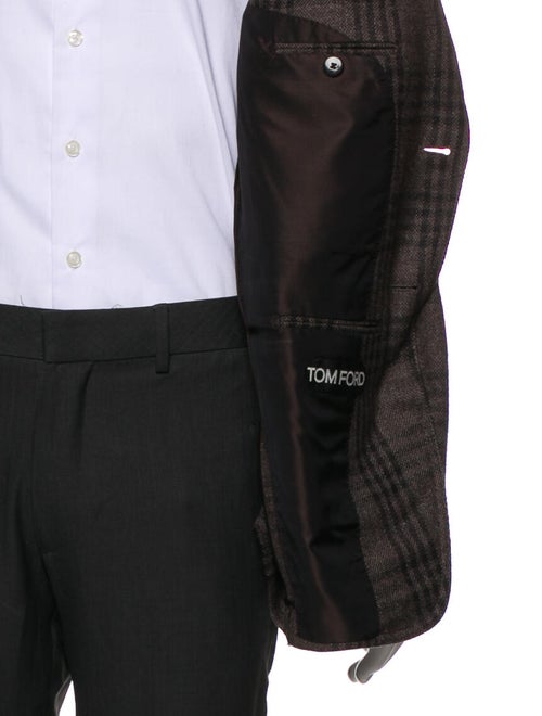 Tom Ford Wool Plaid Print Blazer