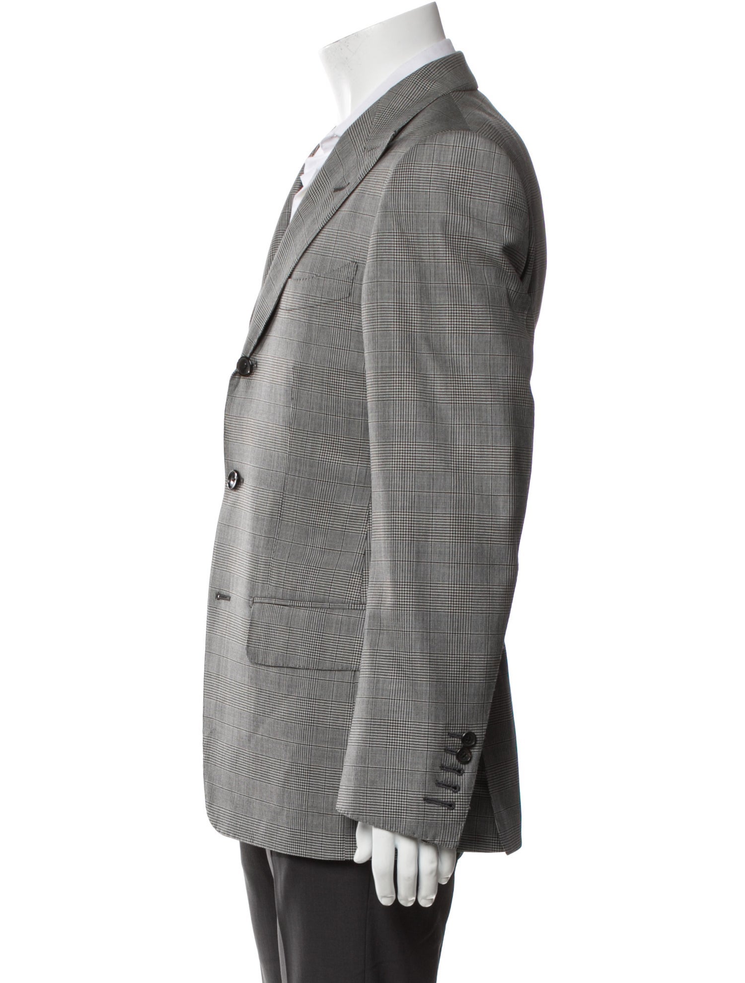 Tom Ford Wool Houndstooth Print Blazer