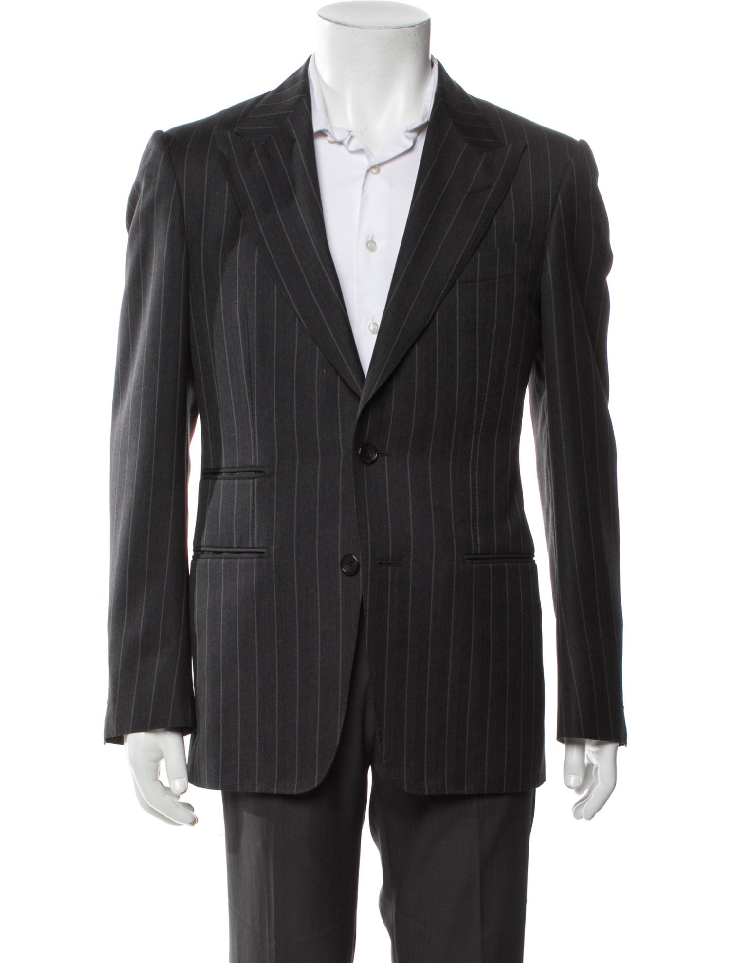 Tom Ford Wool Striped Peacoat