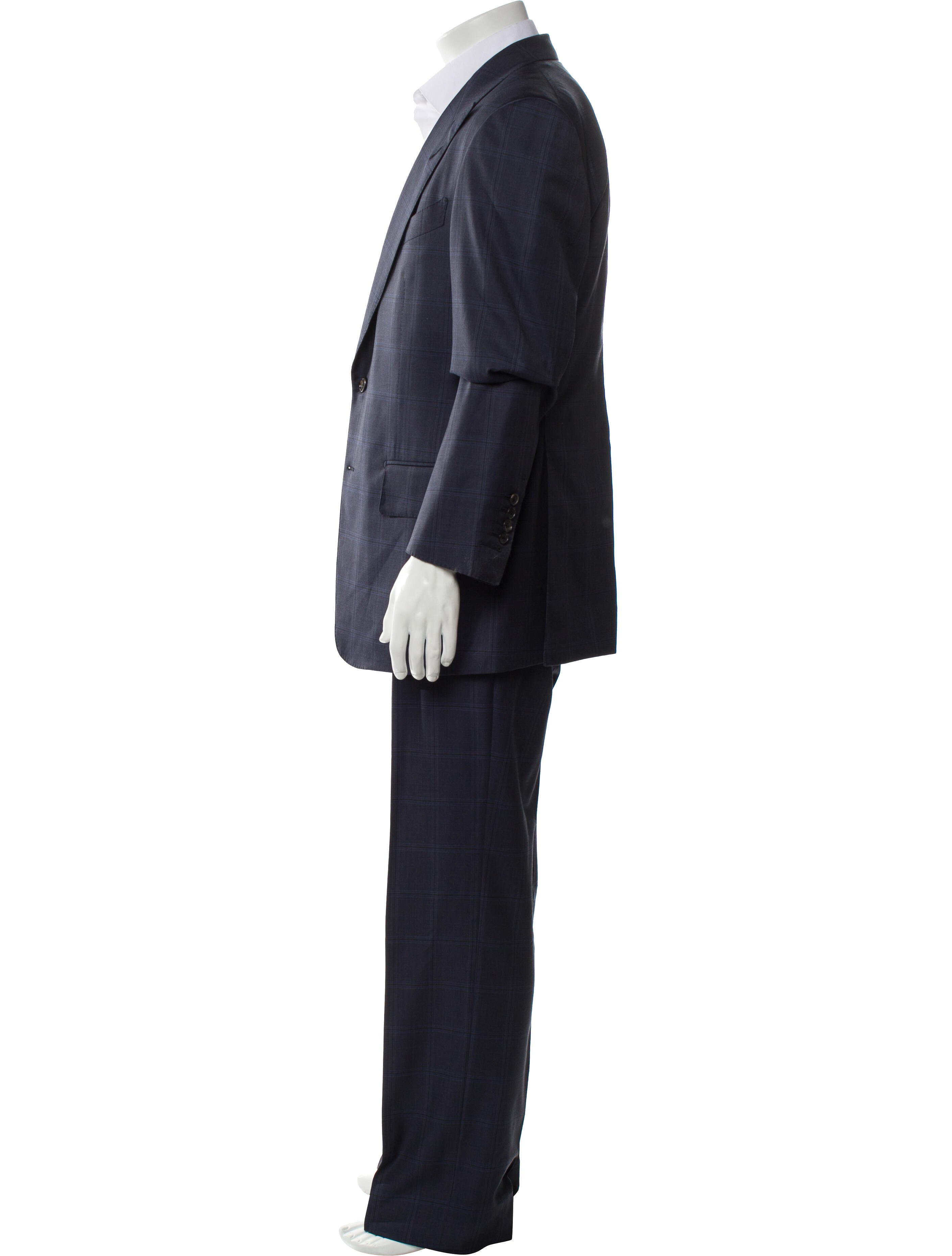 Tom Ford Wool Plaid Print Three-Piece Suit