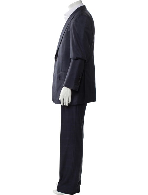 Tom Ford Wool Plaid Print Three-Piece Suit