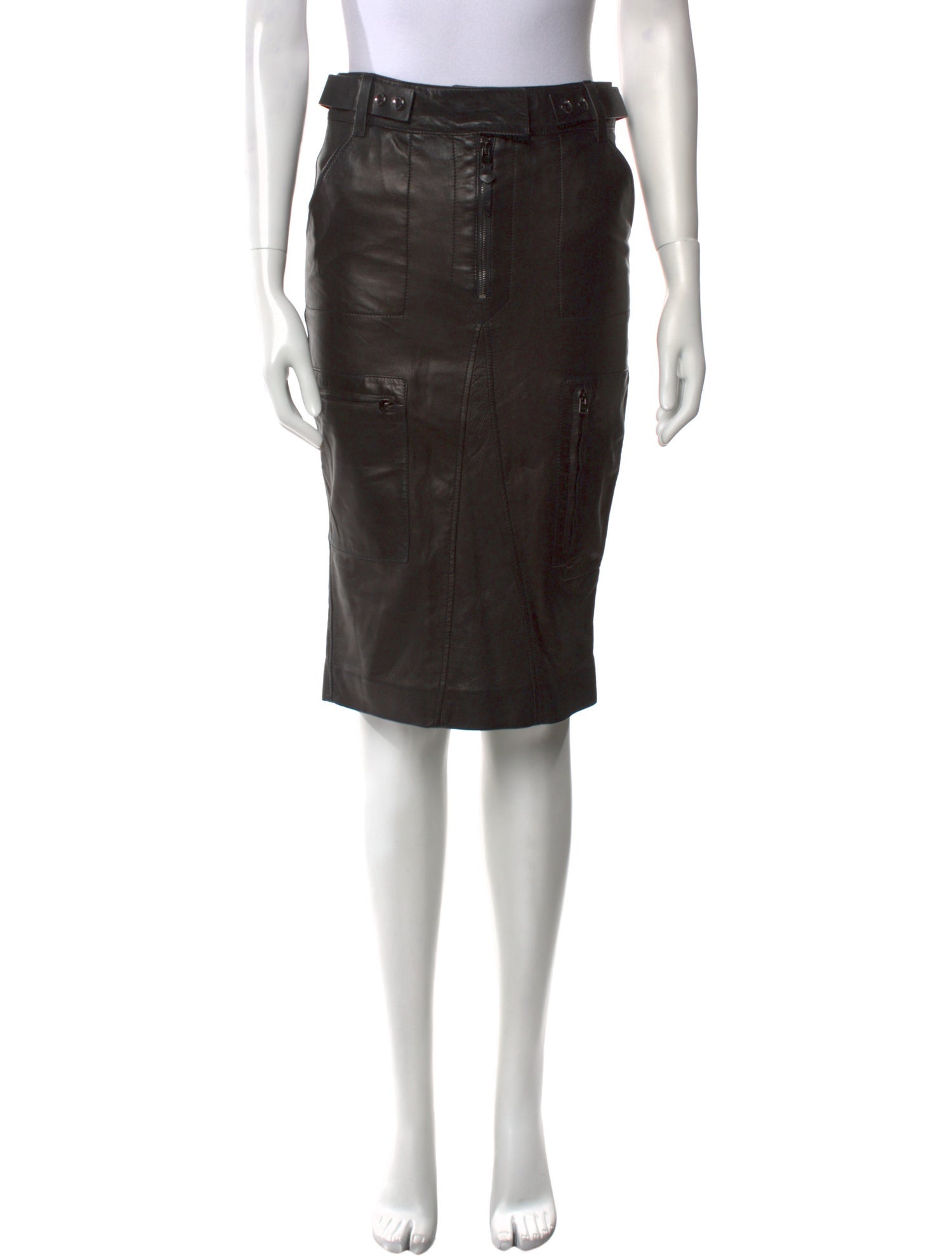 Tom Ford Lamb Leather Knee-Length Skirt