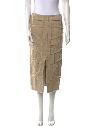 Tom Ford Raw-Edge Trim Midi Length Skirt