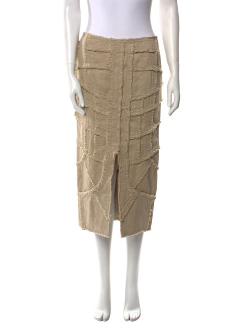 Tom Ford Raw-Edge Trim Midi Length Skirt