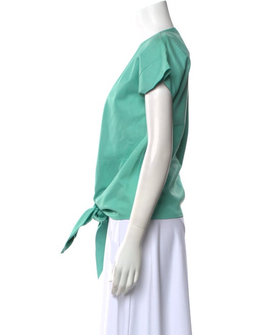 Tom Ford Leather V-Neck Blouse