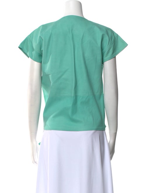 Tom Ford Leather V-Neck Blouse