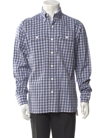 Tom Ford Plaid Print Long Sleeve Western Shirt