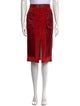 Tom Ford Leather Trim Embellishment Knee-Length Skirt