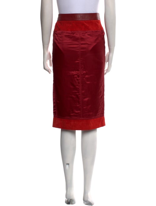Tom Ford Leather Trim Embellishment Knee-Length Skirt