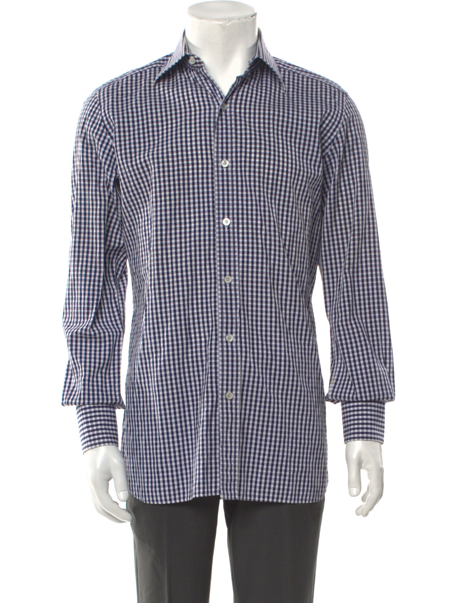 Tom Ford Plaid Print Long Sleeve Shirt