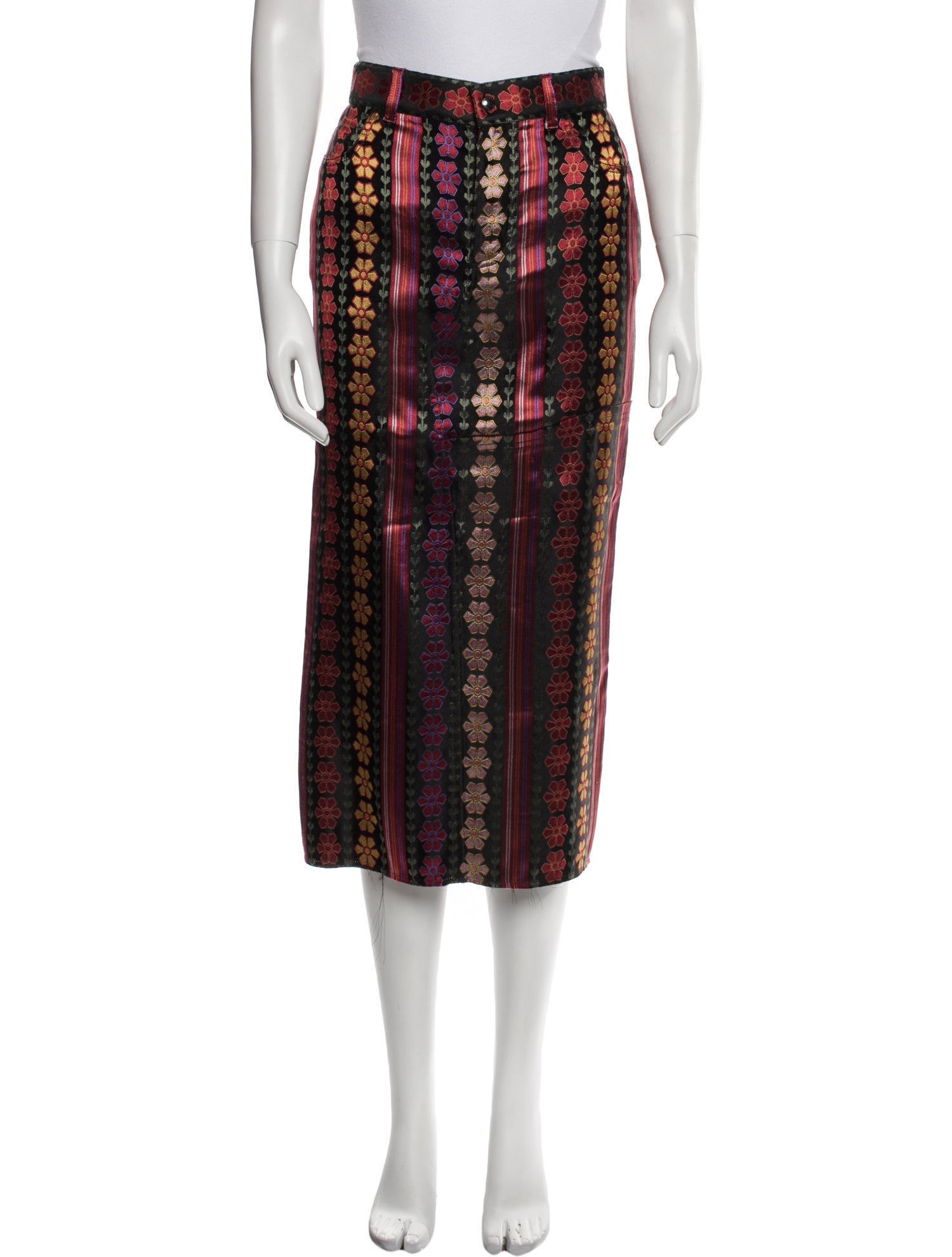 Tom Ford Floral Print Midi Length Skirt