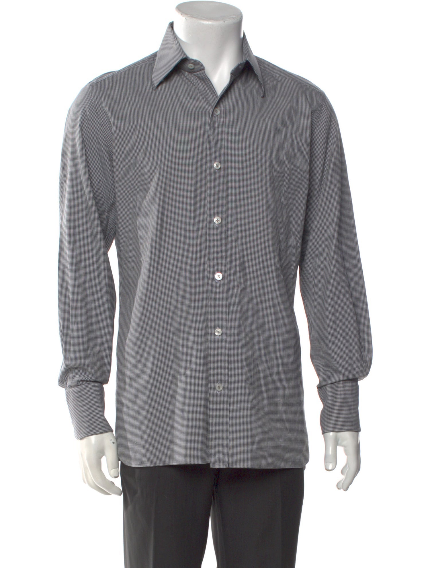 Tom Ford Plaid Print Long Sleeve Shirt