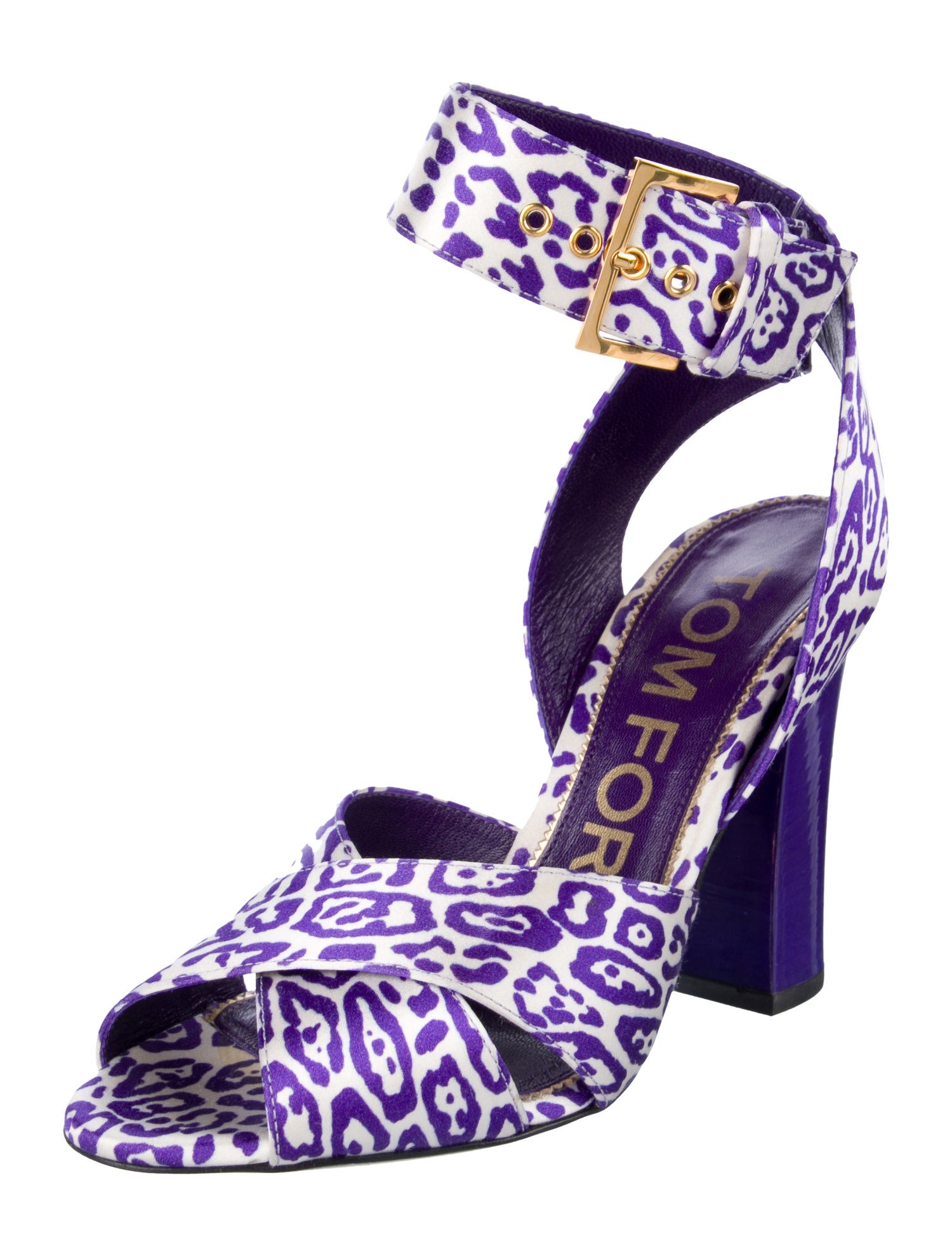 Tom Ford Satin Colorblock Pattern Sandals