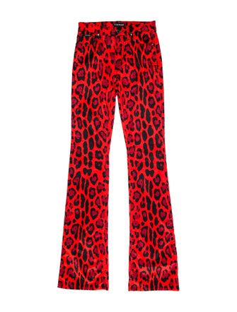 Tom Ford Animal Print Wide Leg Pants