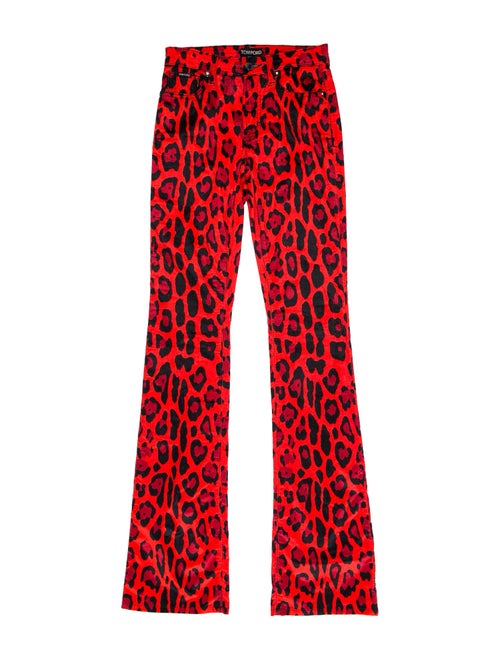 Tom Ford Animal Print Wide Leg Pants
