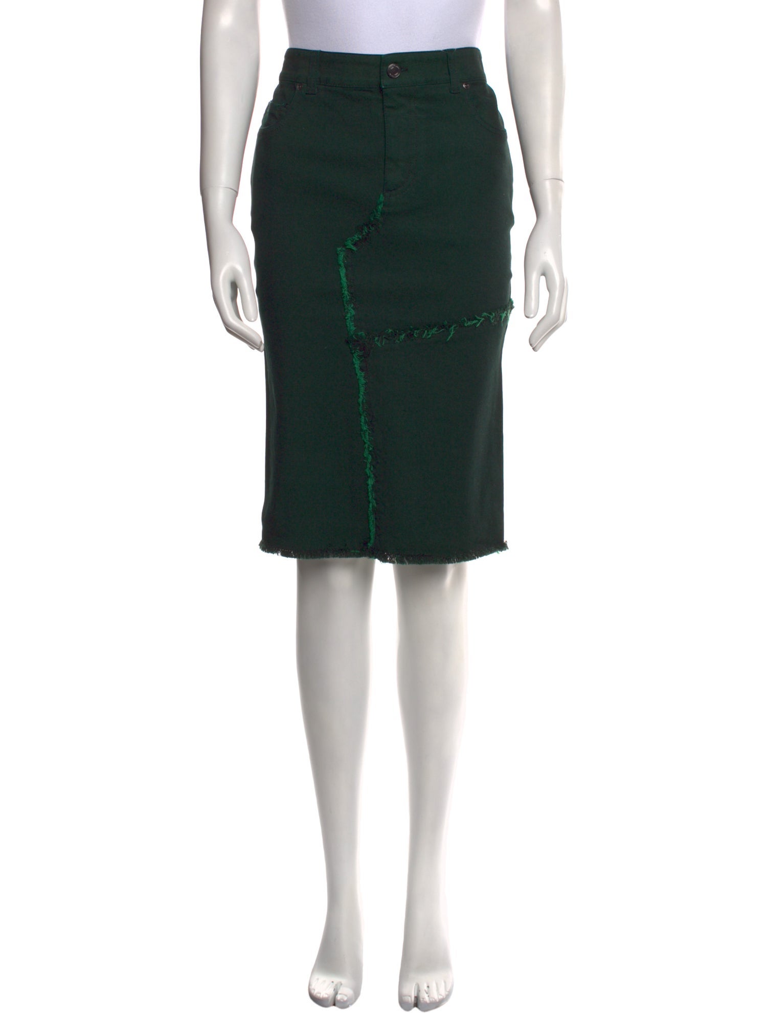 Tom Ford Raw-Edge Trim Knee-Length Skirt