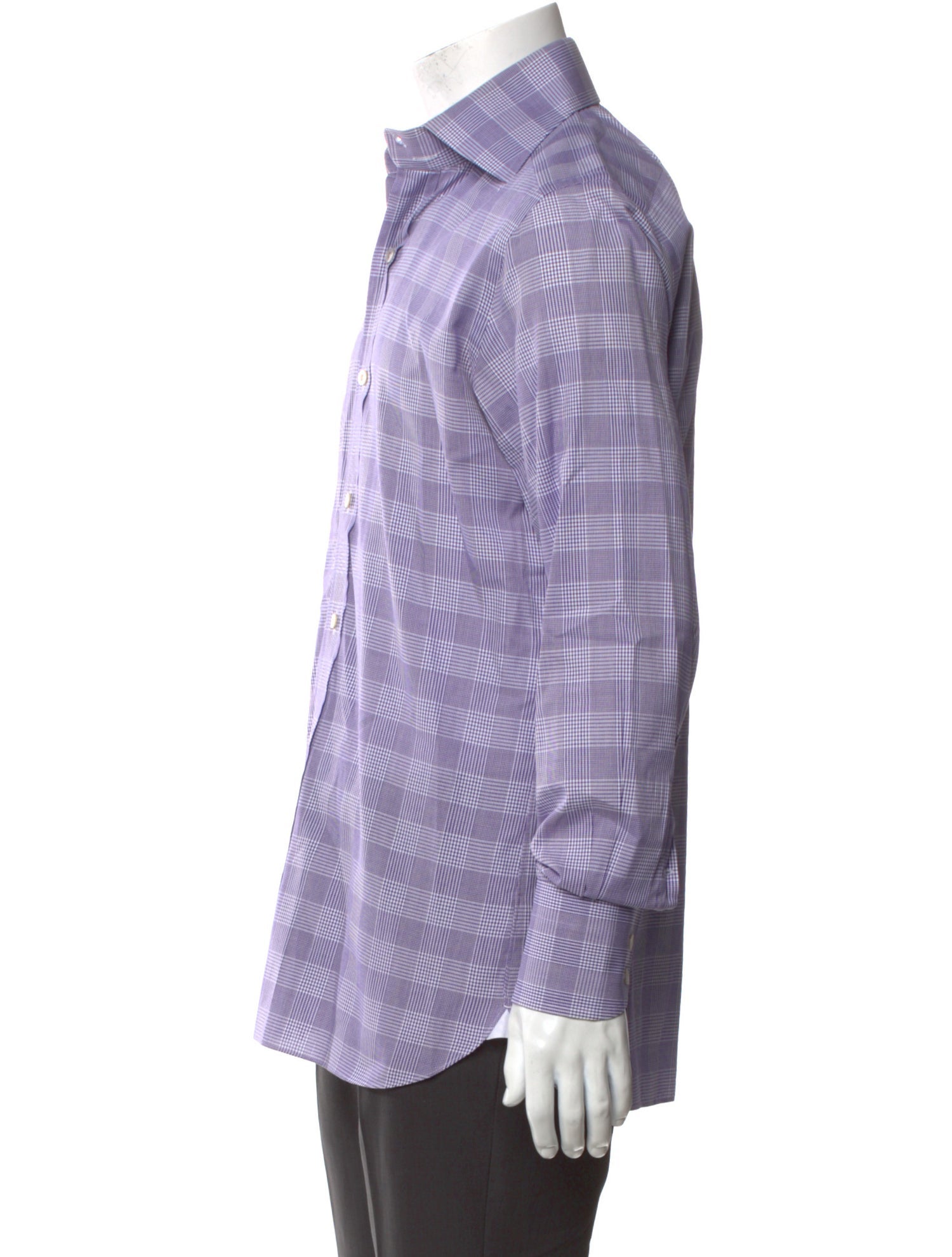 Tom Ford Plaid Print Long Sleeve Dress Shirt