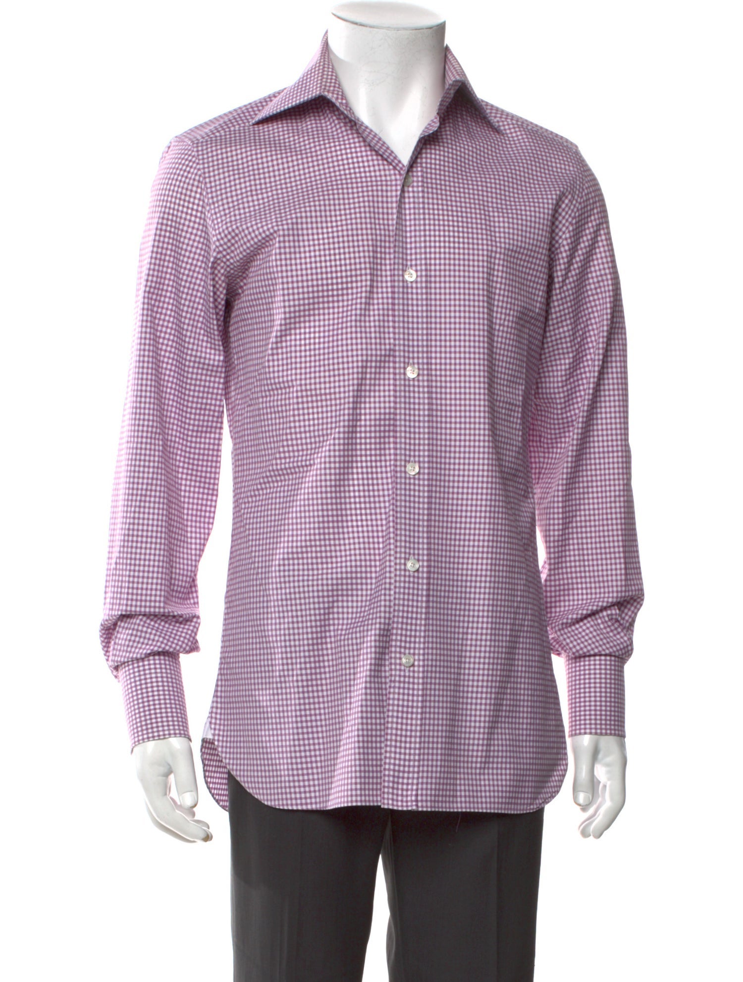 Tom Ford Plaid Print Long Sleeve Dress Shirt