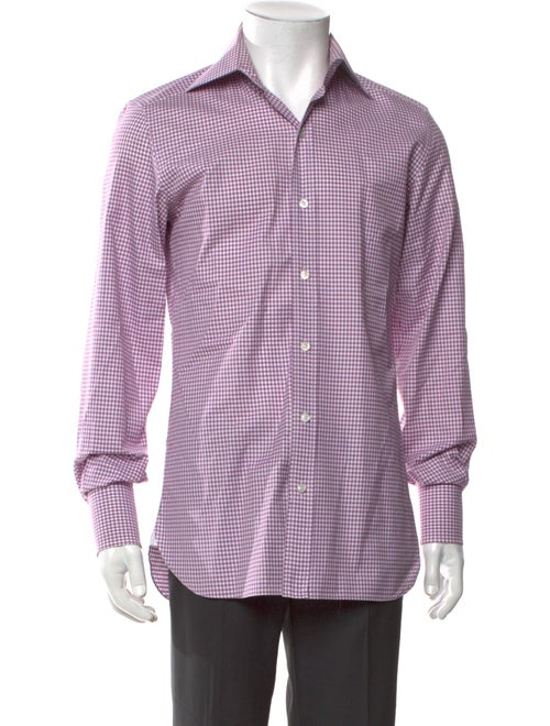 Tom Ford Plaid Print Long Sleeve Dress Shirt