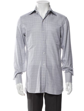 Tom Ford Plaid Print Long Sleeve Dress Shirt