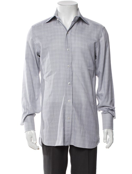 Tom Ford Plaid Print Long Sleeve Dress Shirt