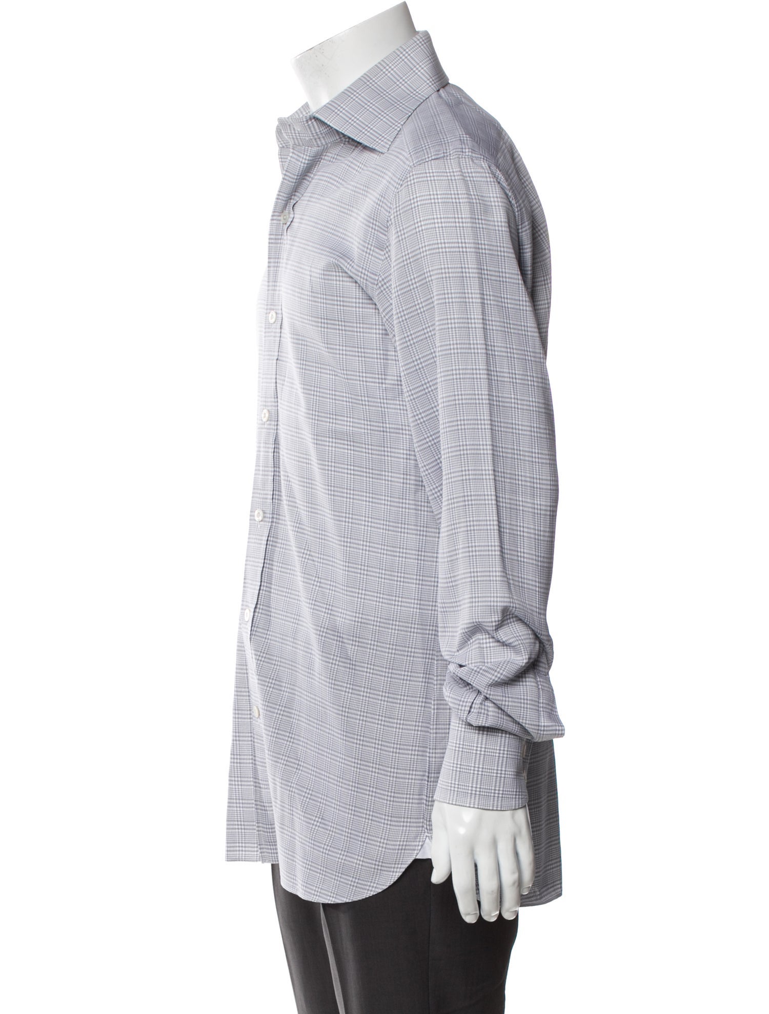 Tom Ford Plaid Print Long Sleeve Dress Shirt