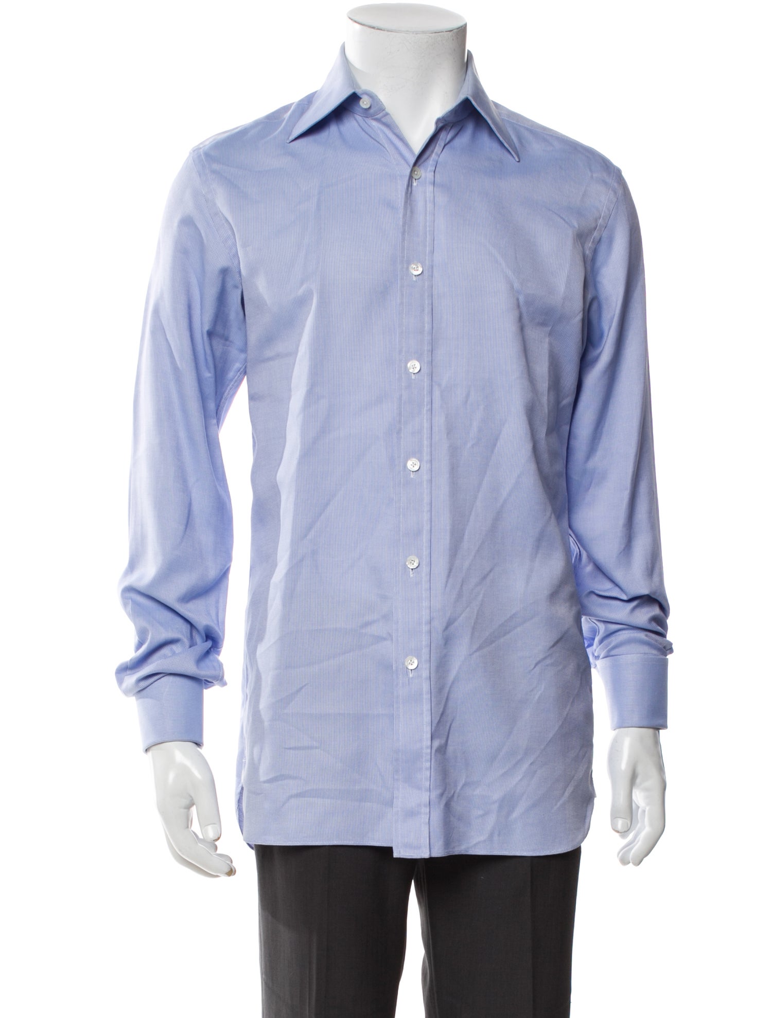 Tom Ford Plaid Print Long Sleeve Dress Shirt