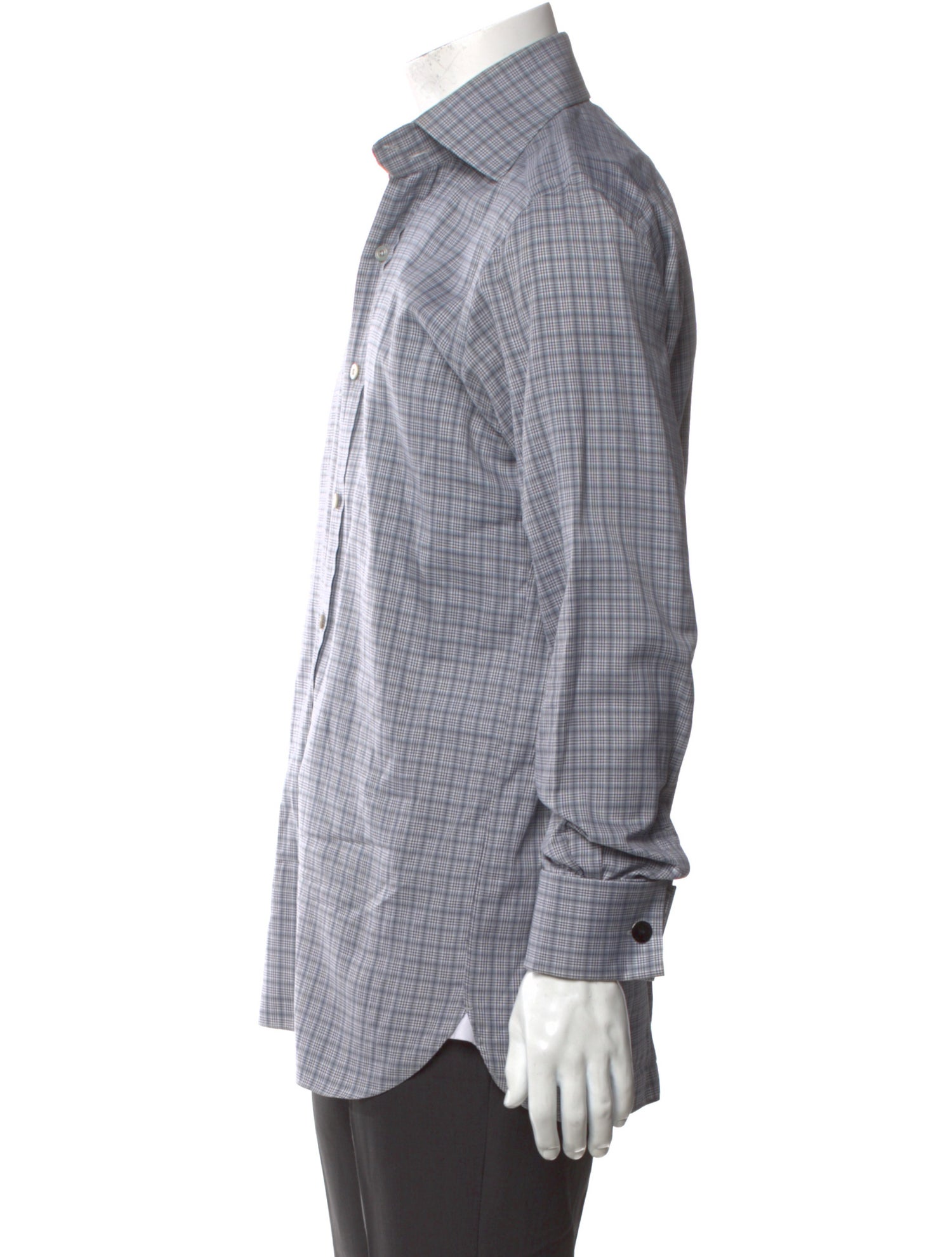 Tom Ford Plaid Print Long Sleeve Dress Shirt