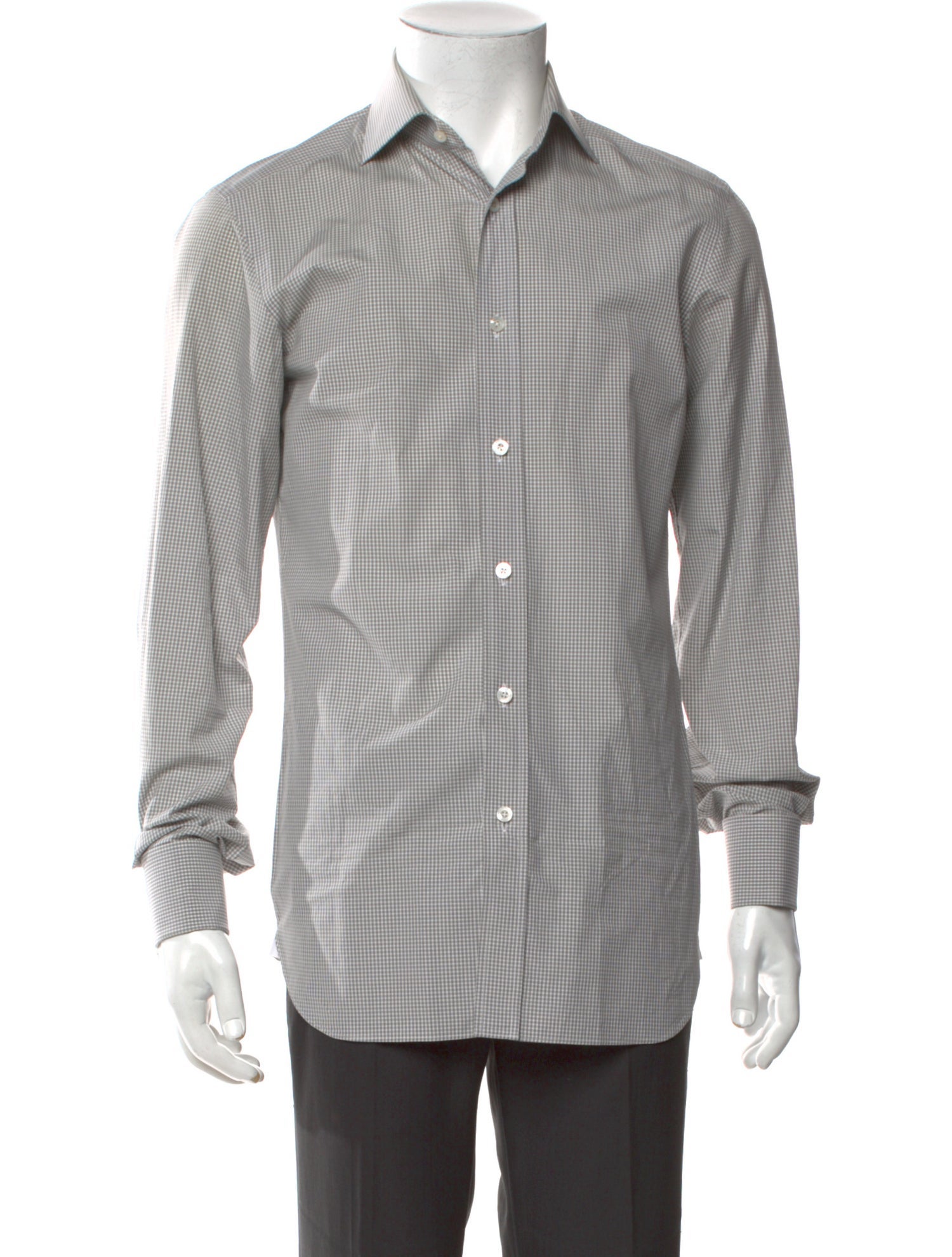 Tom Ford Plaid Print Long Sleeve Dress Shirt