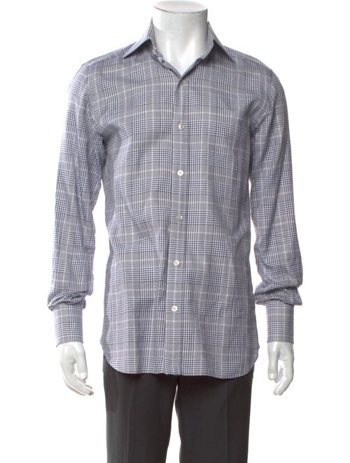Tom Ford Plaid Print Long Sleeve Dress Shirt