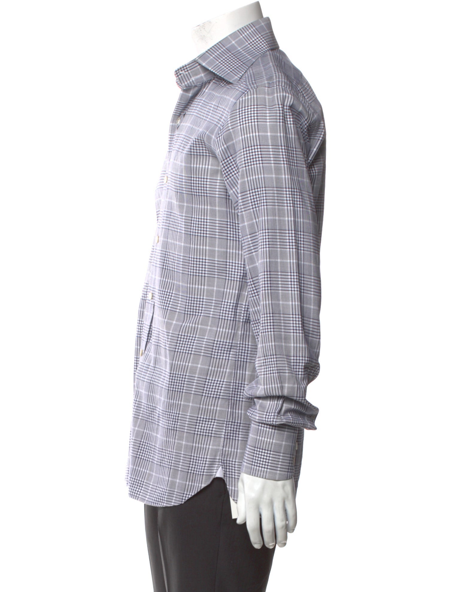 Tom Ford Plaid Print Long Sleeve Dress Shirt