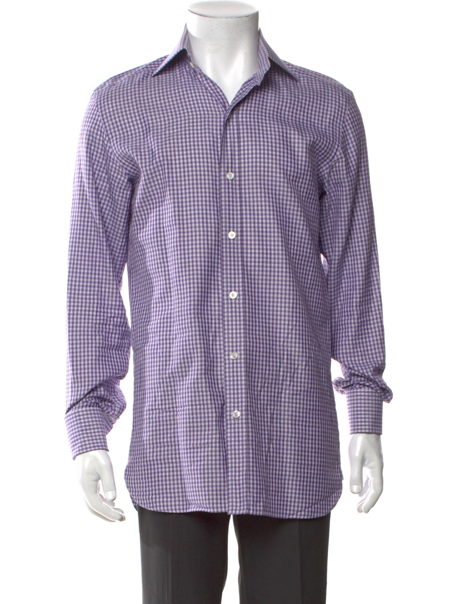 Tom Ford Plaid Print Long Sleeve Dress Shirt
