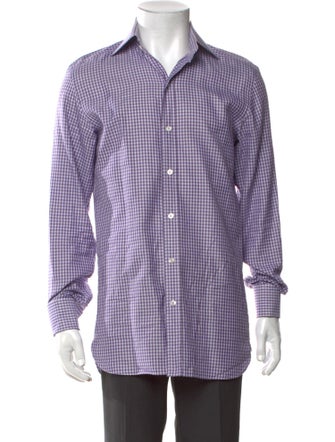 Tom Ford Plaid Print Long Sleeve Dress Shirt