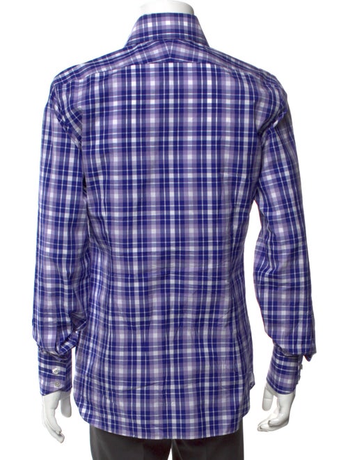 Tom Ford Plaid Print Long Sleeve Dress Shirt