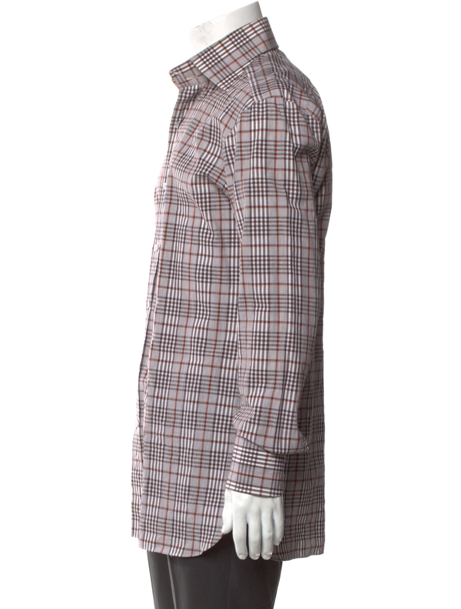 Tom Ford Plaid Print Long Sleeve Dress Shirt