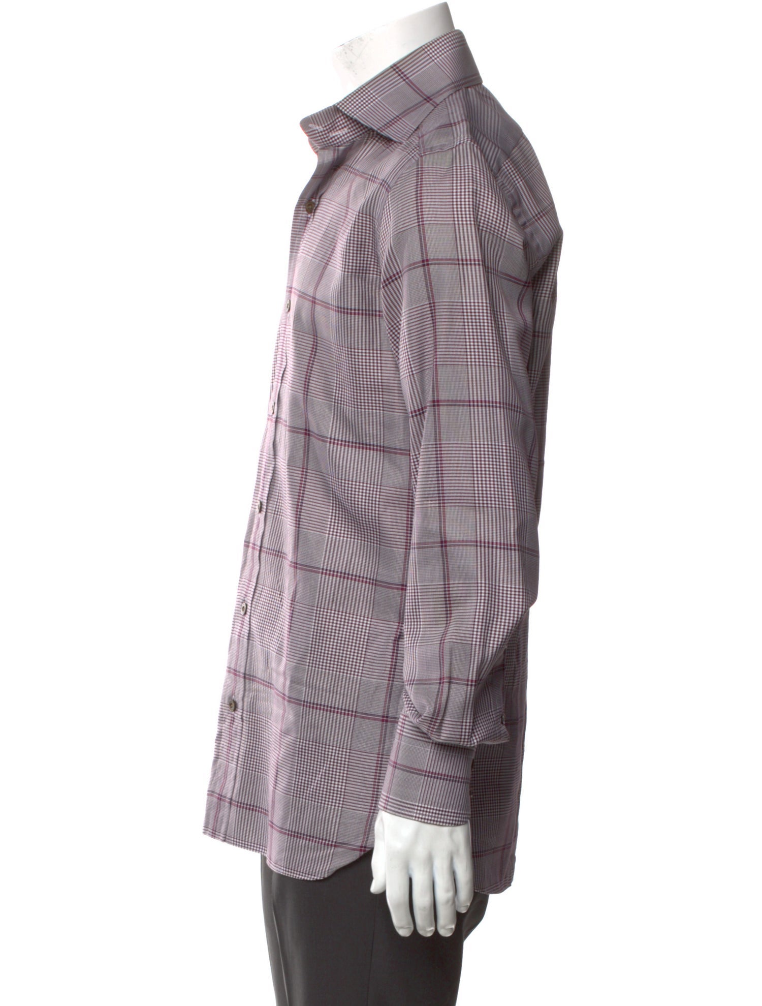 Tom Ford Plaid Print Long Sleeve Dress Shirt